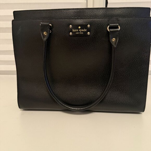 Kate Spade Black Leather Tote - Picture 1 of 14